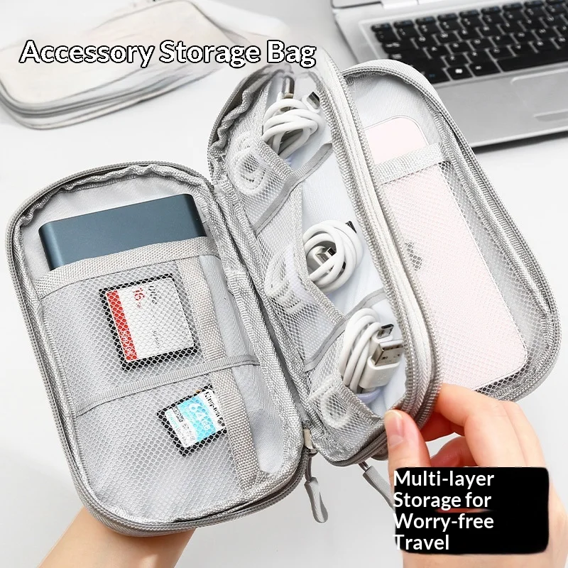 Tech Accessories Case - Mehrschichtige Reise-Kabelorganizer-Tasche, wasserdichte Aufbewahrungsbox für elektronisches