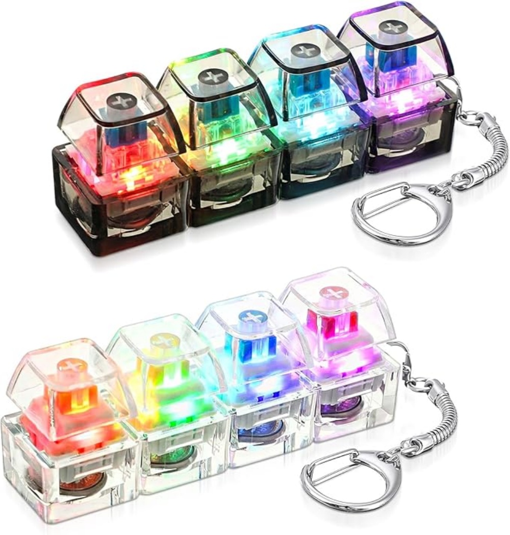 Tech Office Accessories - 1 Stück Leuchtender Tastatur-Schlüsselanhänger Stressabbau Klickbarer
