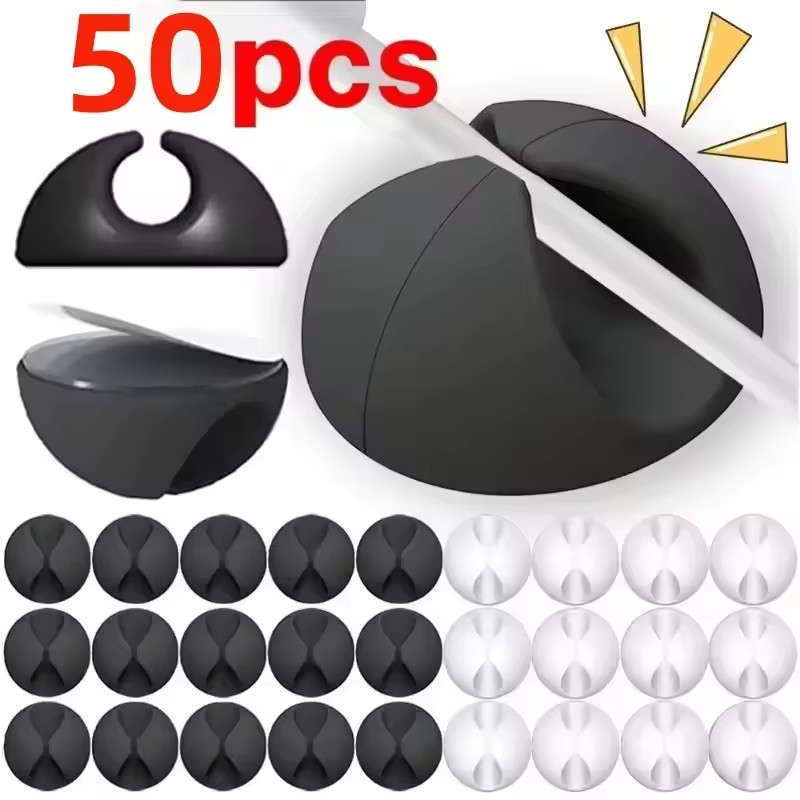 Desk Cable Clip - 5/50 Stück Mini-Kabelwickler, Organizer, USB-Ladekabel-Clips, Schreibtisch-Organizer,
