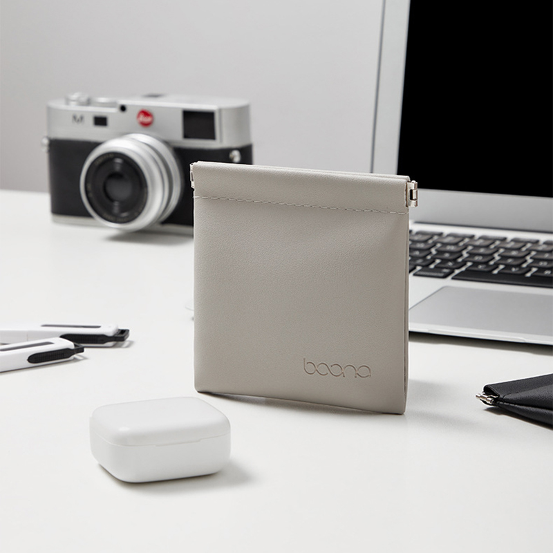 Tech Accessories Case - PU-Aufbewahrungstasche für Kopfhörer, Bluetooth-Datenkabel, Organizer-Beutel, Mini-Mehrzwecktasche