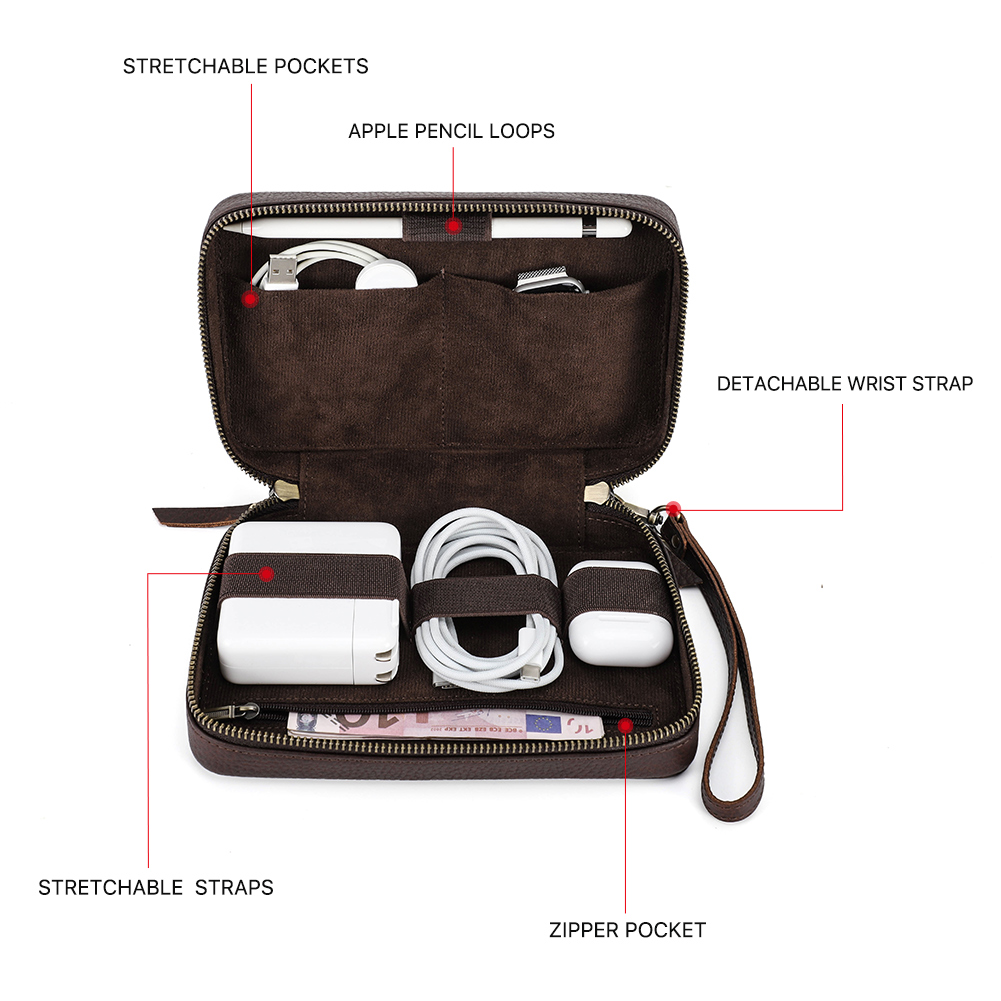 Echtes Leder Tragbare USB Date – Tech Accessories Case Bewertung und Preis