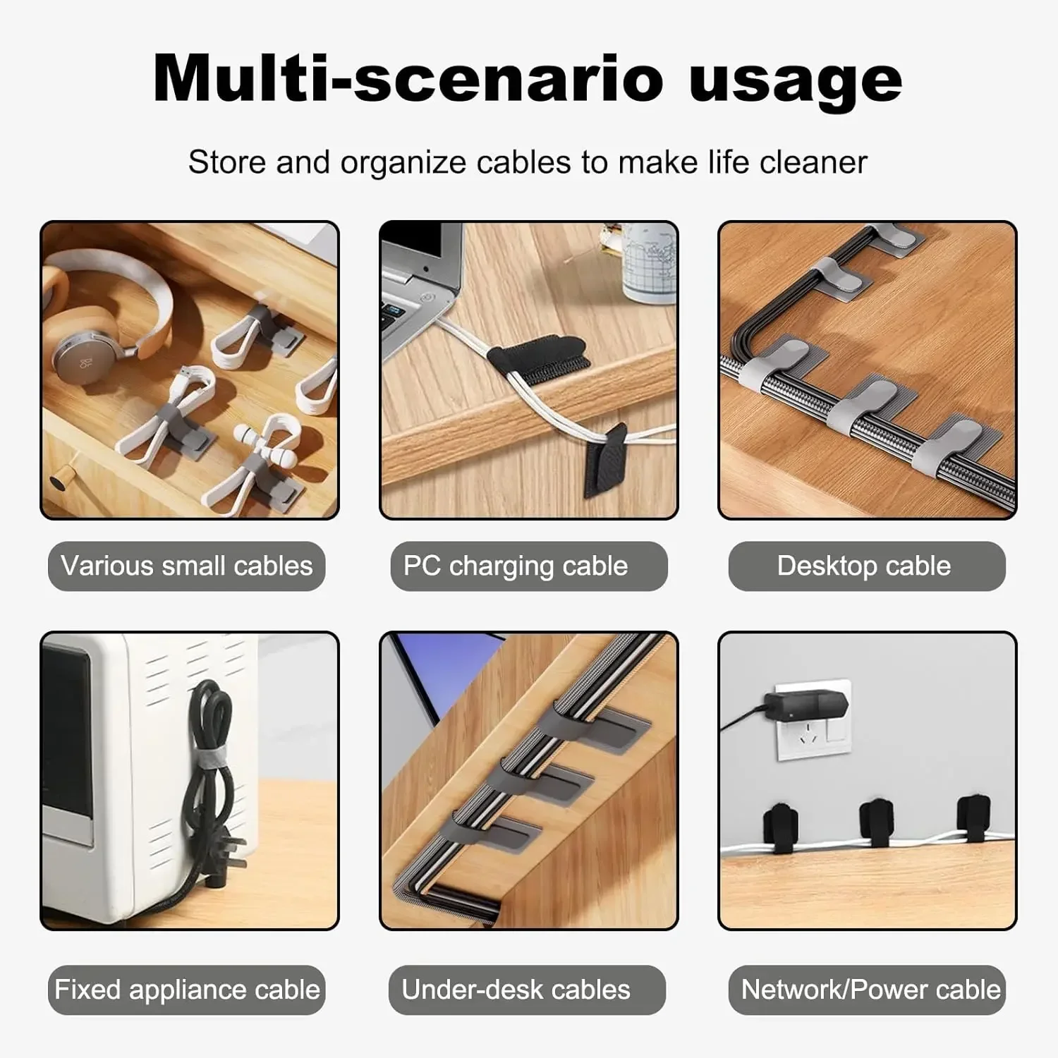 Wiederverwendbare Kabelbinder, – Desk Cable Clip Bewertung und Preis